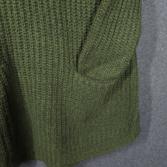 Miracle USA Women's Green Knit Sweater M/L Pullover V-Neck Long Sleeve Pockets - Picture 2 of 11